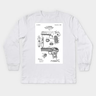 Browning automatic pistol - 1899 Patent - aB01 Kids Long Sleeve T-Shirt